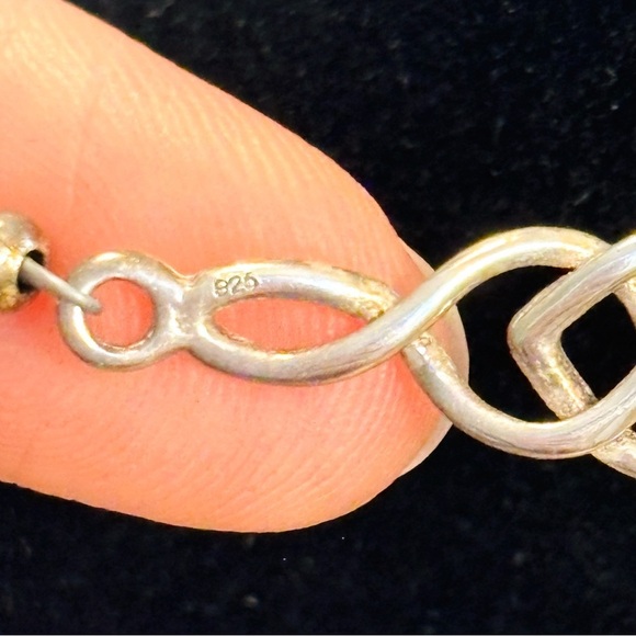 Sterling Silver 925 Rustic Carved Flower Shell Beaded Necklace - Picture 4 of 5